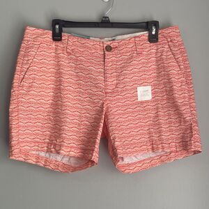 NEW Old Navy Women's Orange Fish Print Shorts 10 Chino Midrise 5in Beach Casual
